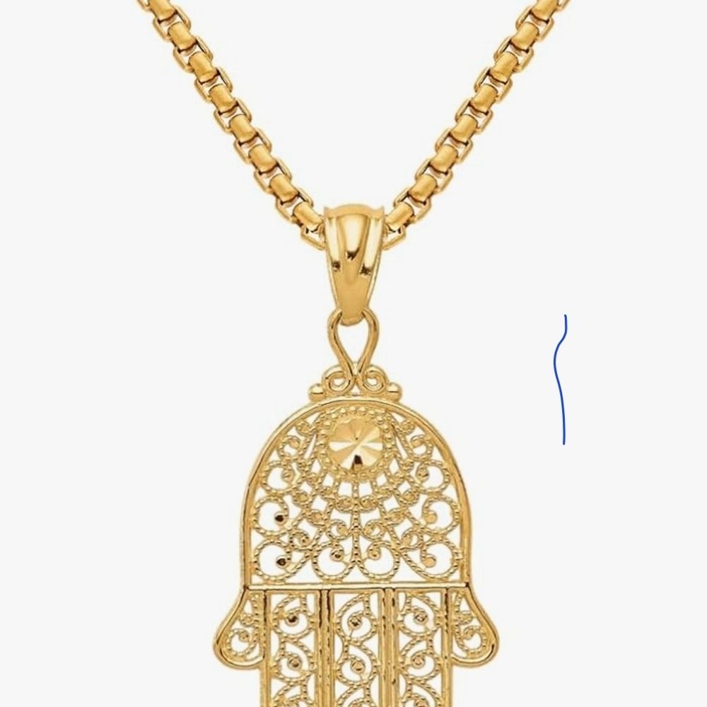 Elegant Gold Hamsa Pendant